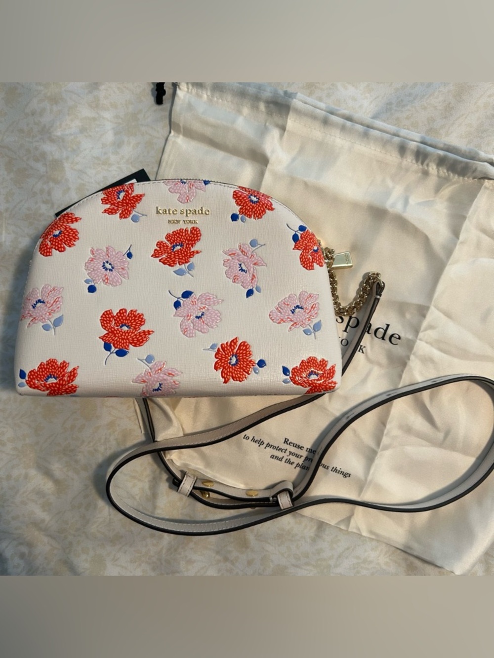 NWT | Kate Spade White Floral Crossbody Bag